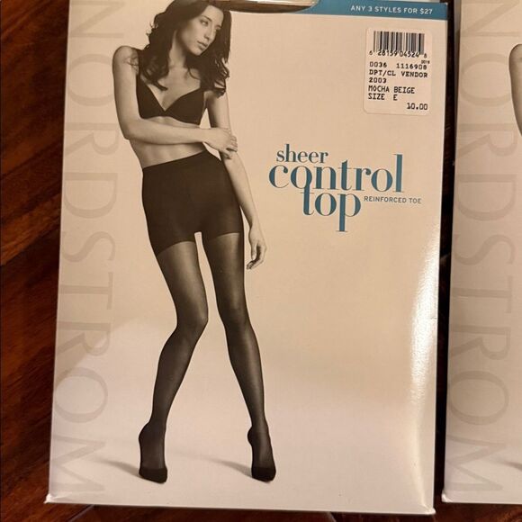 Nordstrom New In Package Sheer Control Top Reinforced Nylons Lot of 4 - Picture 2 of 8